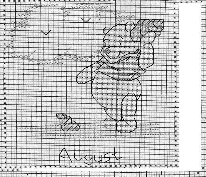 Schema punto croce Winnie agosto
