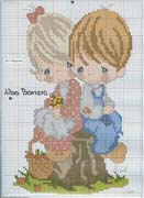 Schema punto croce Coppia Bimbi