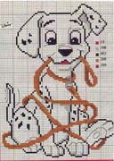 Schema punto croce cucciolo guinzaglio 