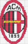 Schema punto croce logo milan