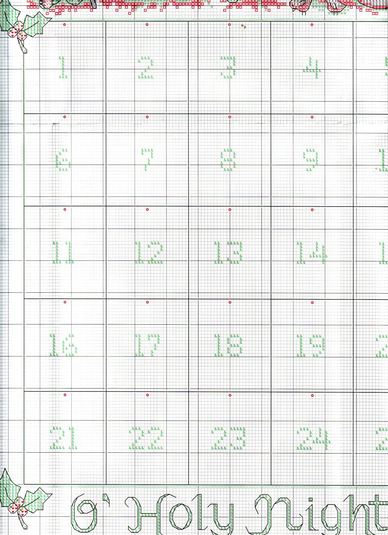 Schema punto croce Avvento 2