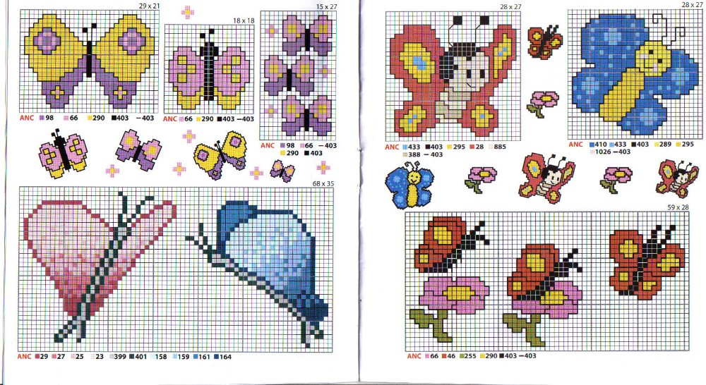 Schema punto croce Belle farfalle 2