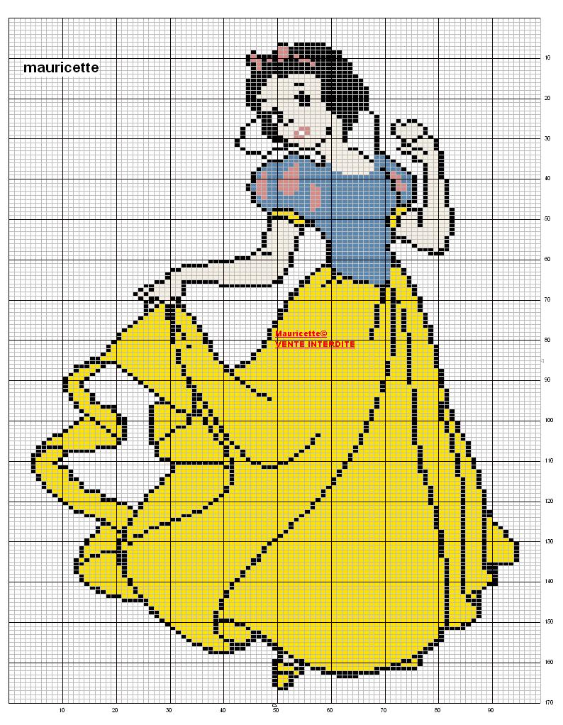 Schema punto croce Biancaneve