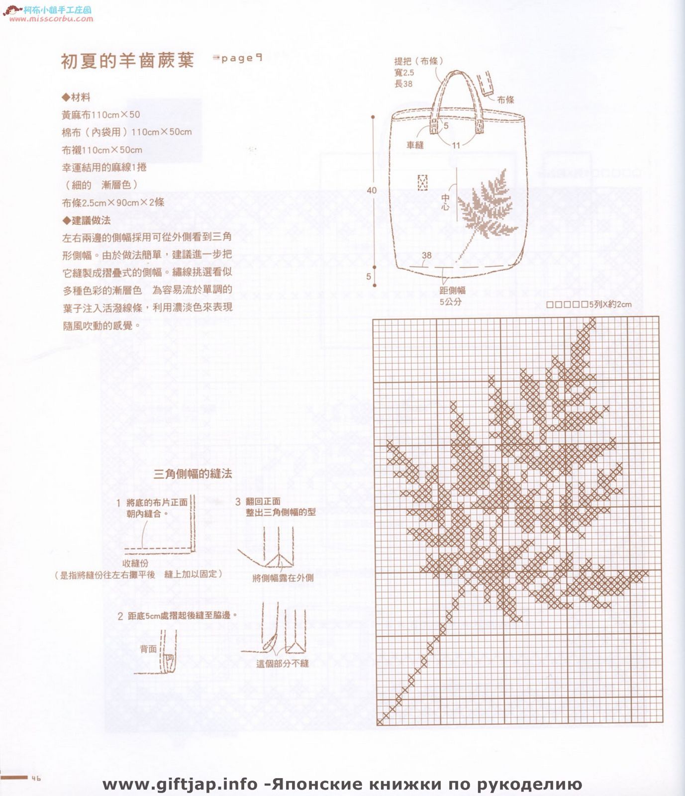 Schema punto croce Borsa yuta 2