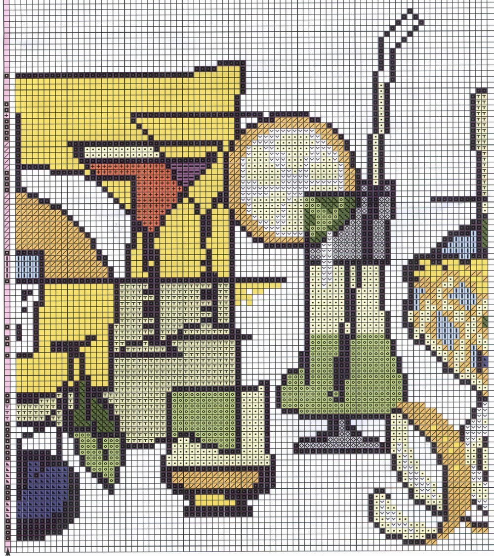 Schema punto croce Bottiglie 4