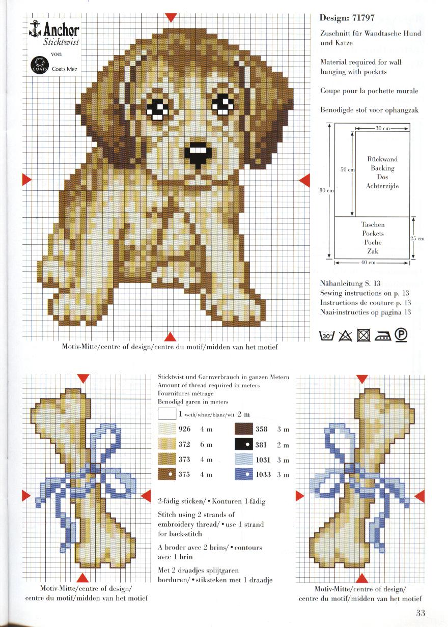 Schema punto croce Cagnolino 1