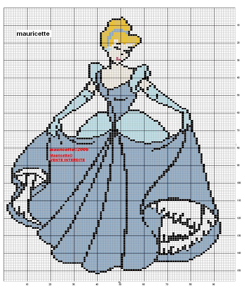 Schema punto croce Cenerentola