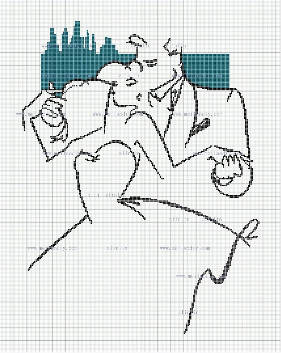 Schema punto croce Coppia ballo 2