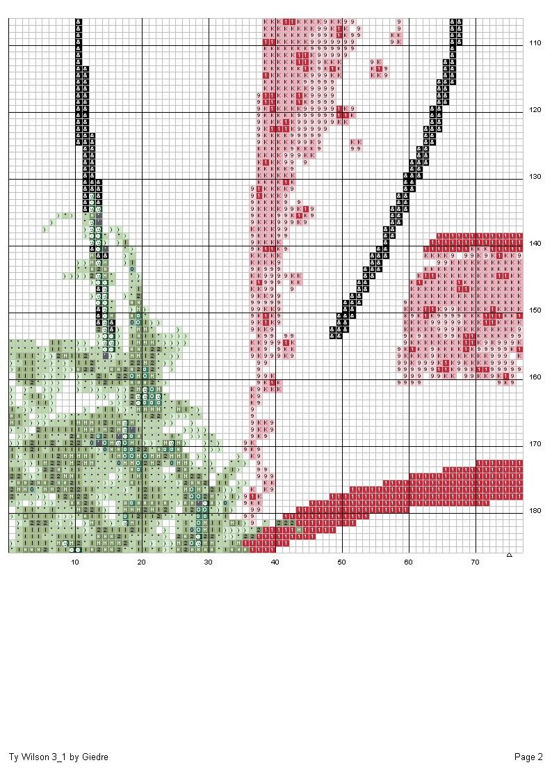 Schema punto croce Coppia rosa 4