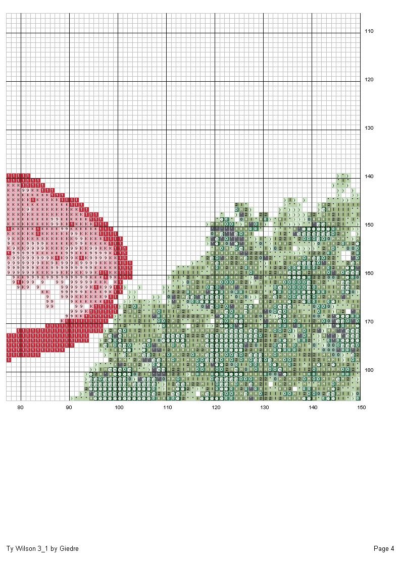 Schema punto croce Coppia rosa 5