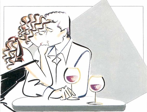 Schema punto croce Coppia vino 1