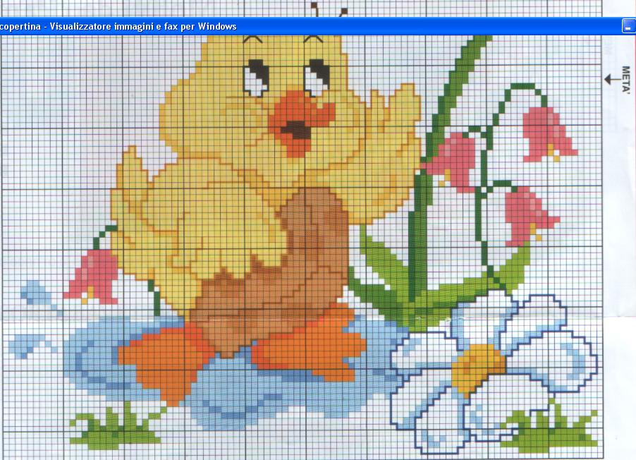 Schema punto croce Copriletto bimba 3