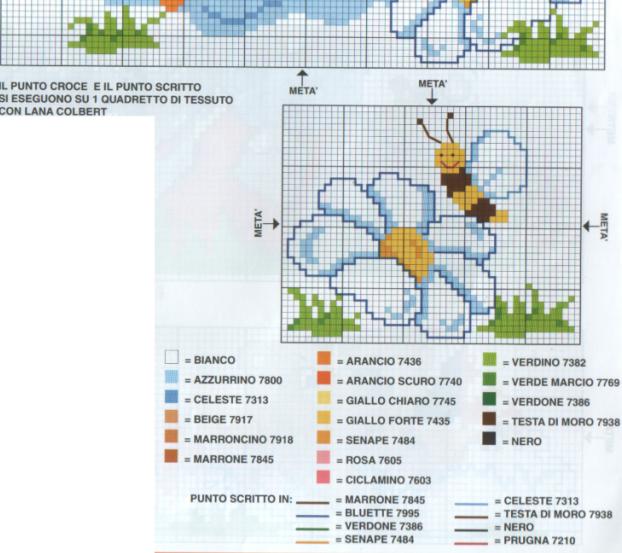 Schema punto croce Copriletto bimba 4