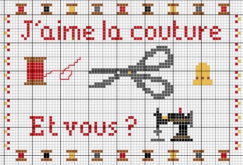 Schema punto croce Cucito