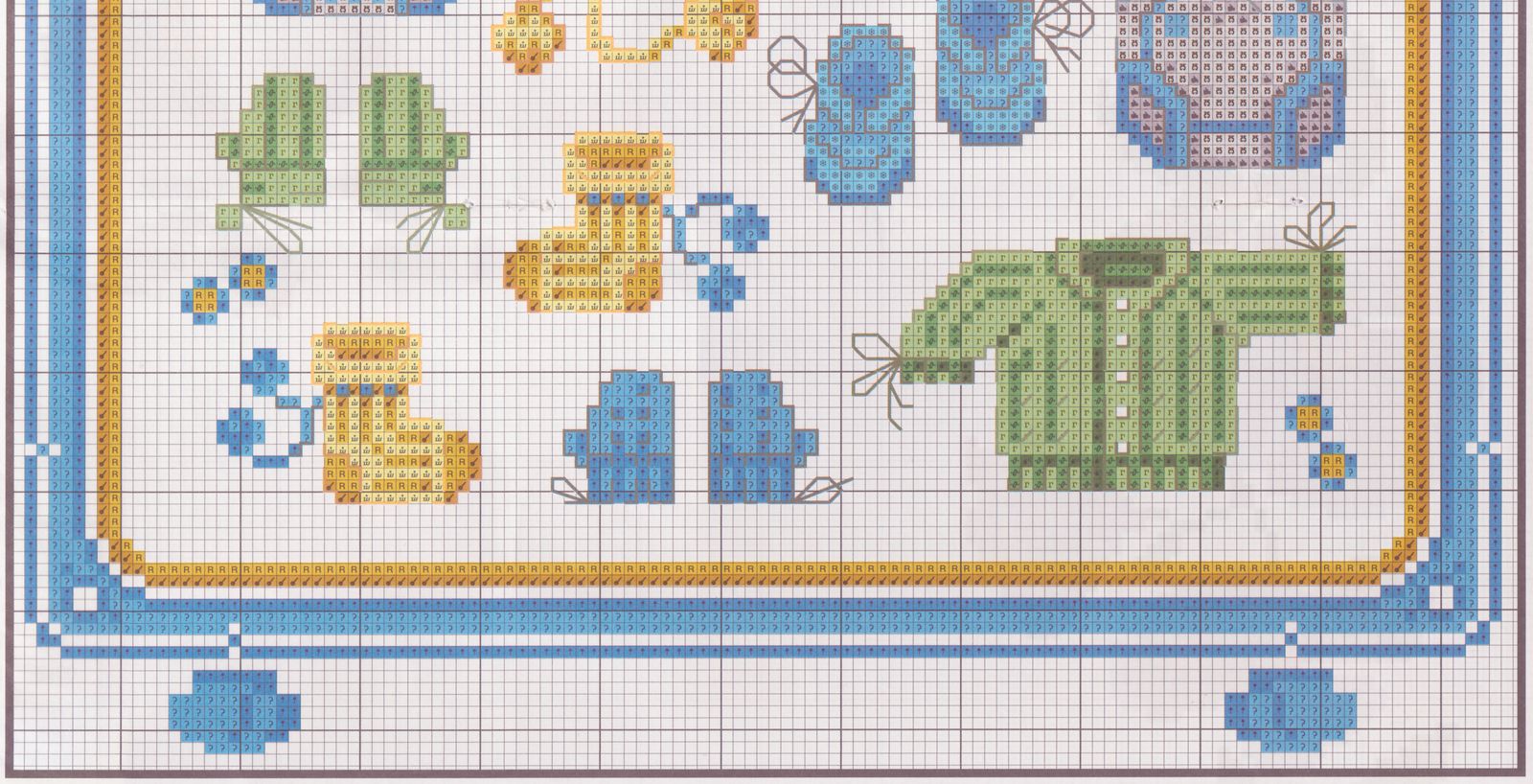 Schema punto croce Disegni portapigiamino 4