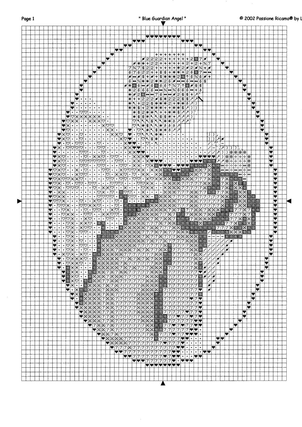 Schema punto croce Due angeli 5