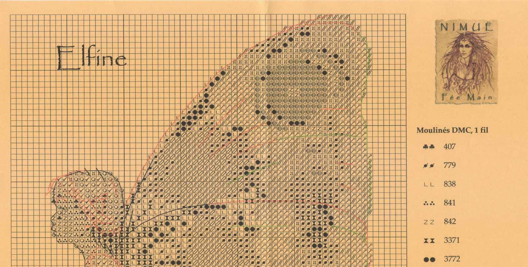 Schema punto croce Elfina 1