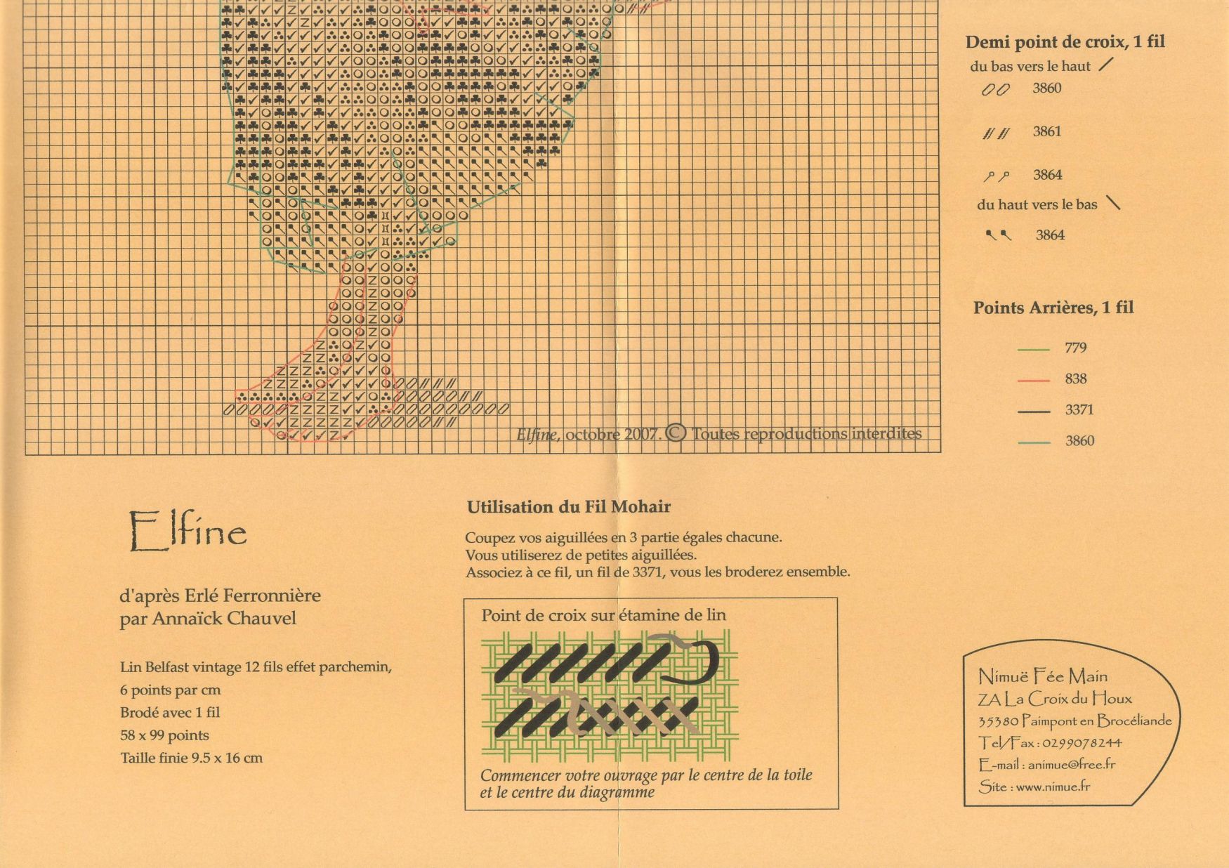Schema punto croce Elfina 2