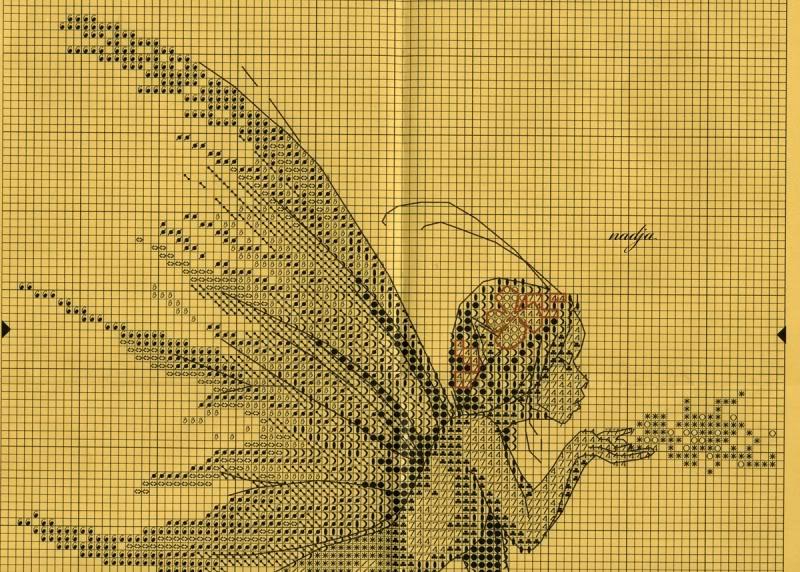 Schema punto croce Fatina bacio 1