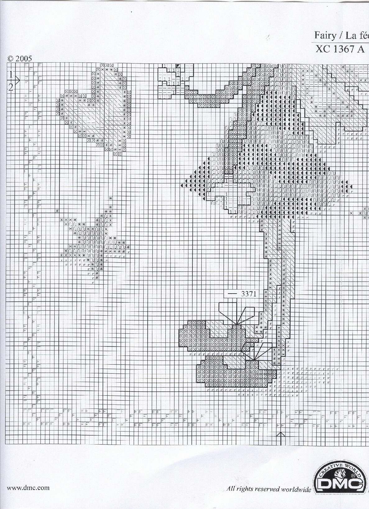 Schema punto croce Fatina gialla 4