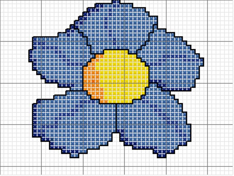 Schema punto croce Fiore eralda