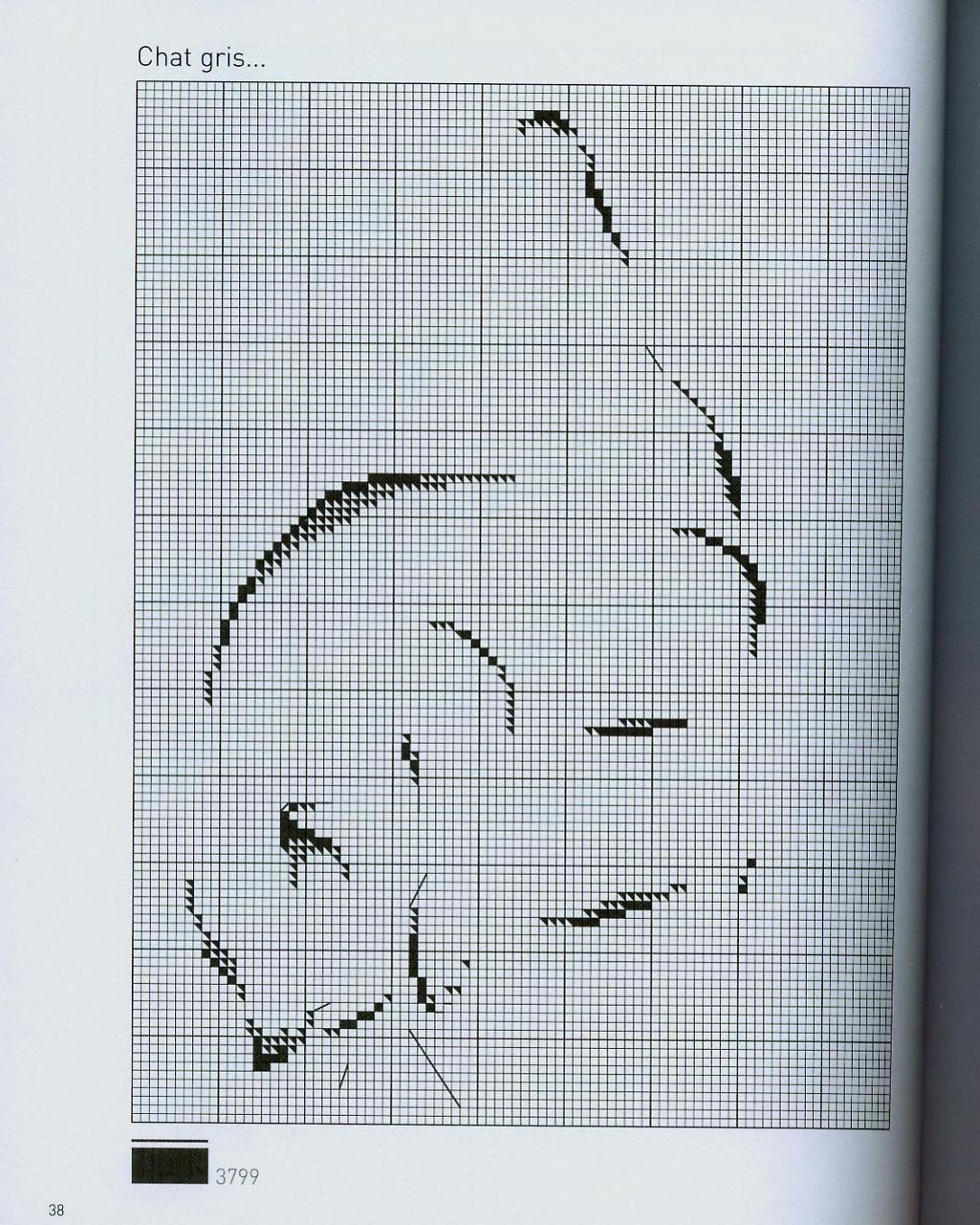 Schema punto croce Gatto 12