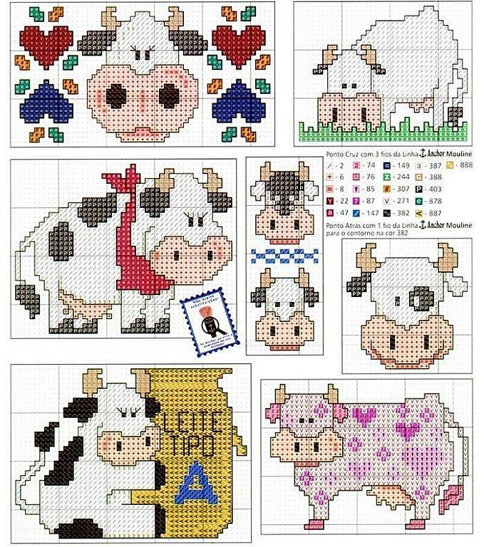 Schema punto croce Mucche