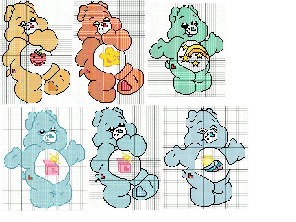 Schema punto croce Orsetti cuore 2