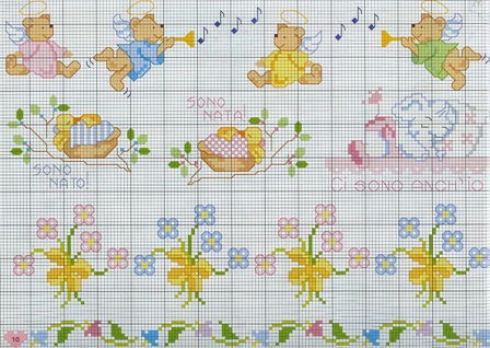 Schema punto croce Orsetto ali