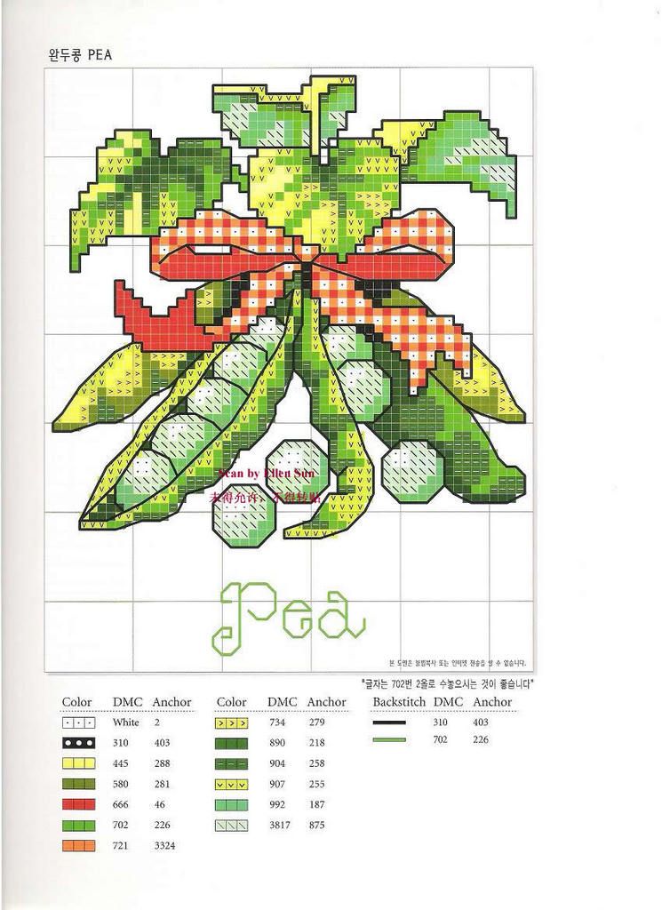 Schema punto croce Piselli
