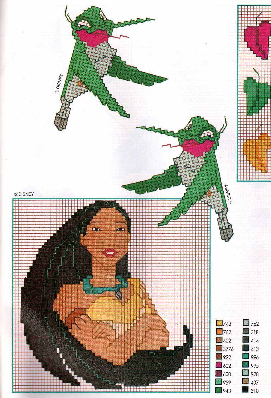 Schema punto croce Pocaontas 3