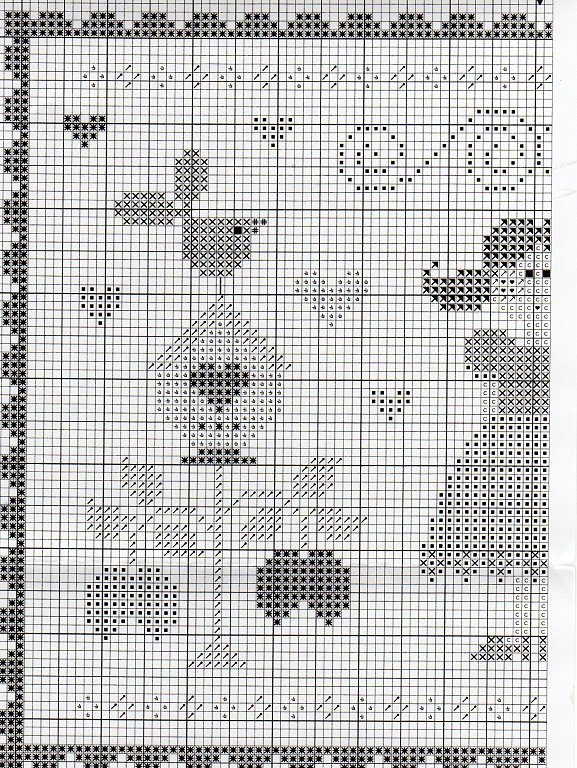 Schema punto croce Quadretto giardino 1