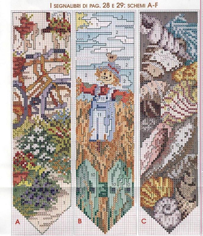 Schema punto croce Segnalibri 1