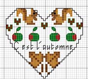 Schema punto croce Cuore Autunno