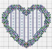 Schema punto croce Cuore Colorato