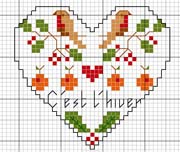 Schema punto croce Cuore Inverno