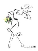 Schema punto croce Dama Con Fiori 1