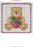 Schema punto croce orsetto cuore