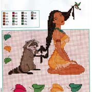 Schema punto croce Pocaontas 2