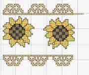 Schema punto croce Bordo Girasole 