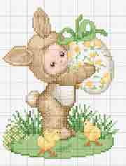 Schema punto croce Coniglio con uovo