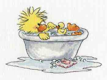 Schema punto croce paperella nella vasca