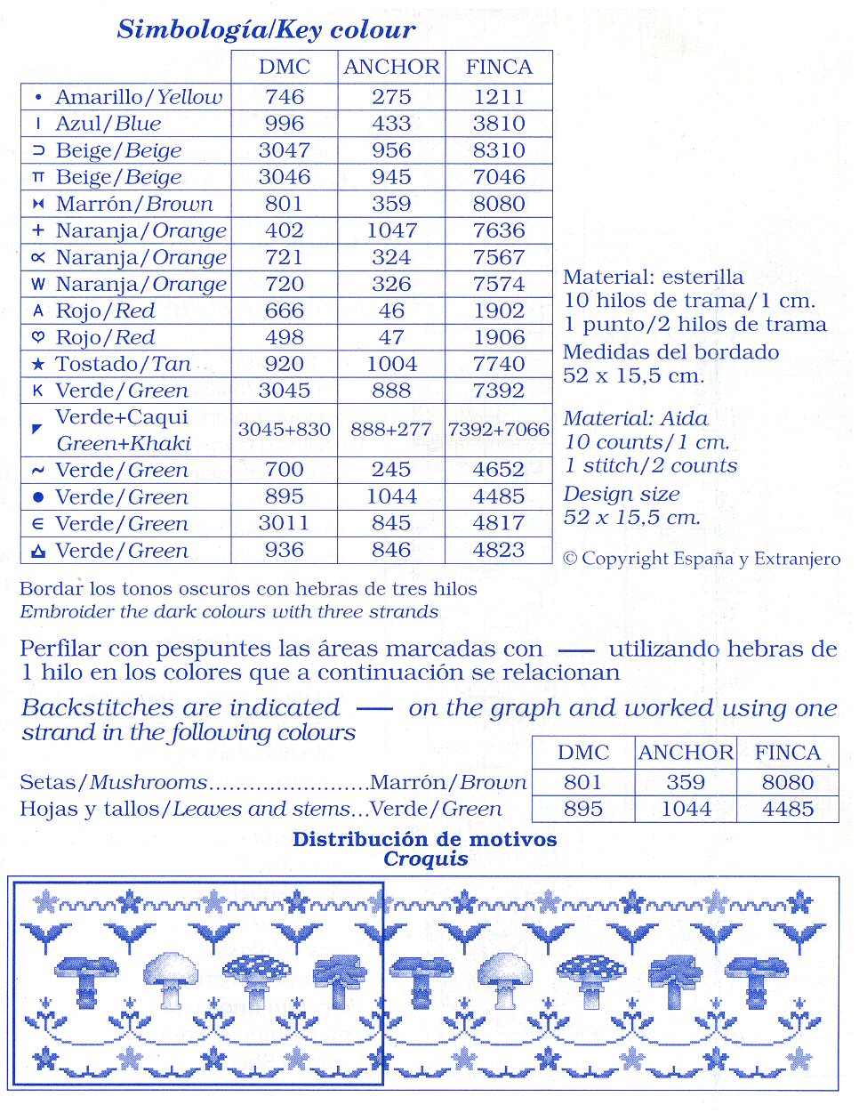 Schema punto croce Funghi 04