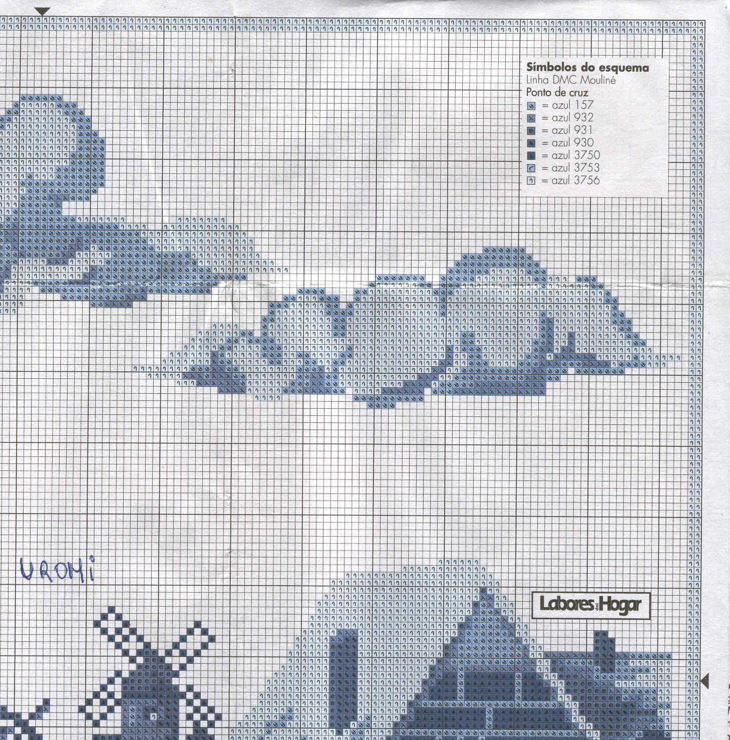 Schema punto croce Cuscini In Azzurro 14