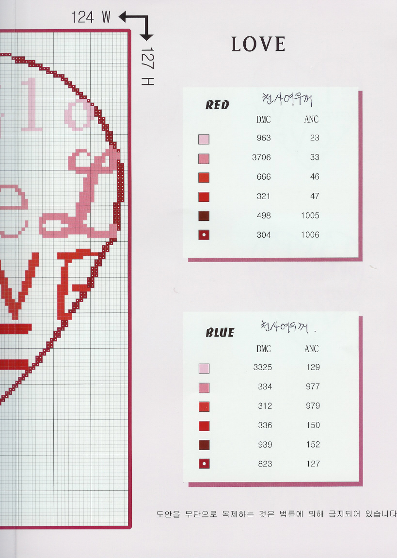 Schema punto croce Cuscini Love 05