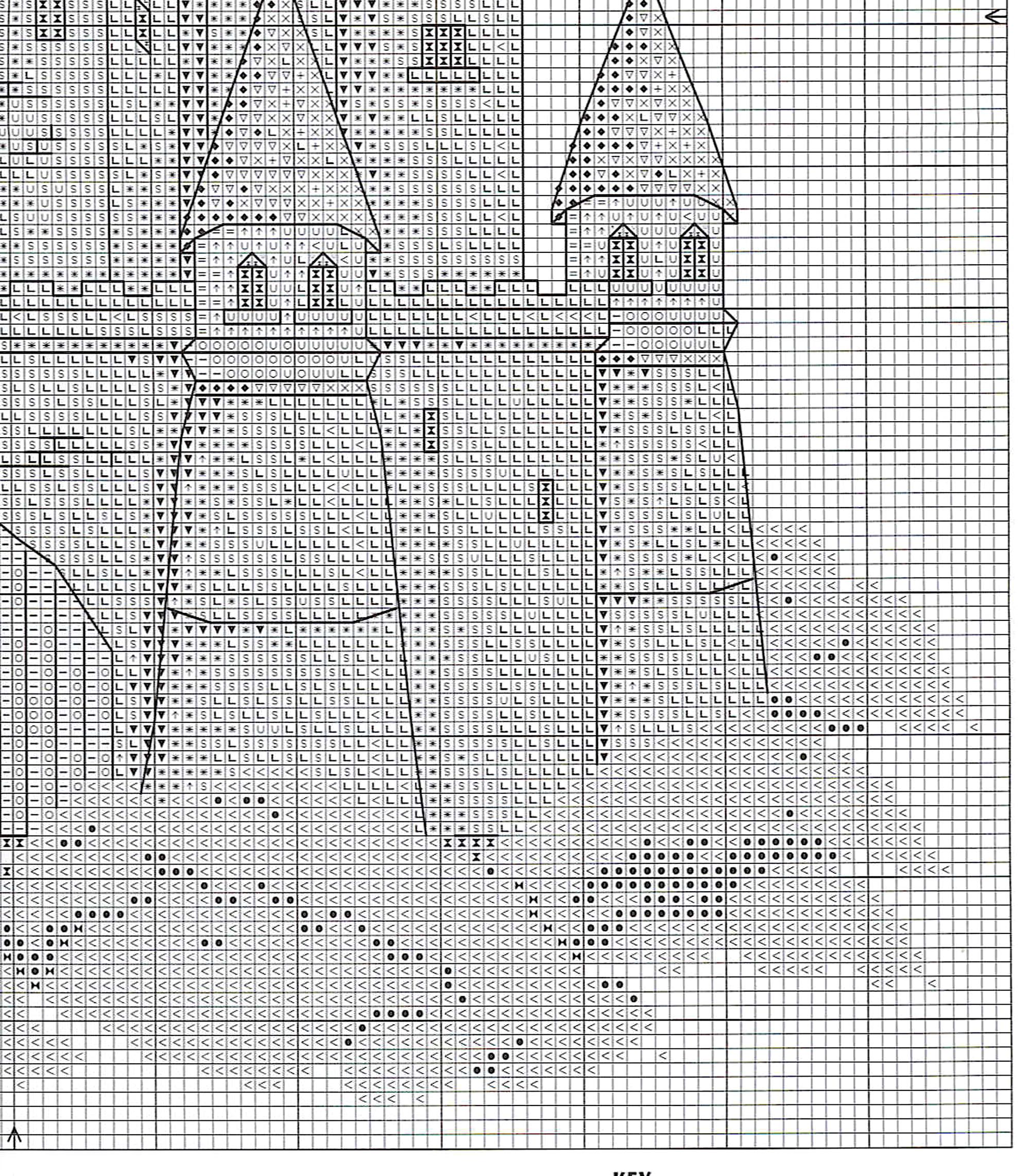 Schema punto croce Cuscino Con Castello 05