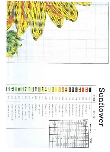 Schema punto croce Cuscino Fiori 13