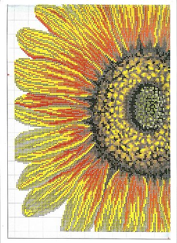 Schema punto croce Cuscino Fiori 15