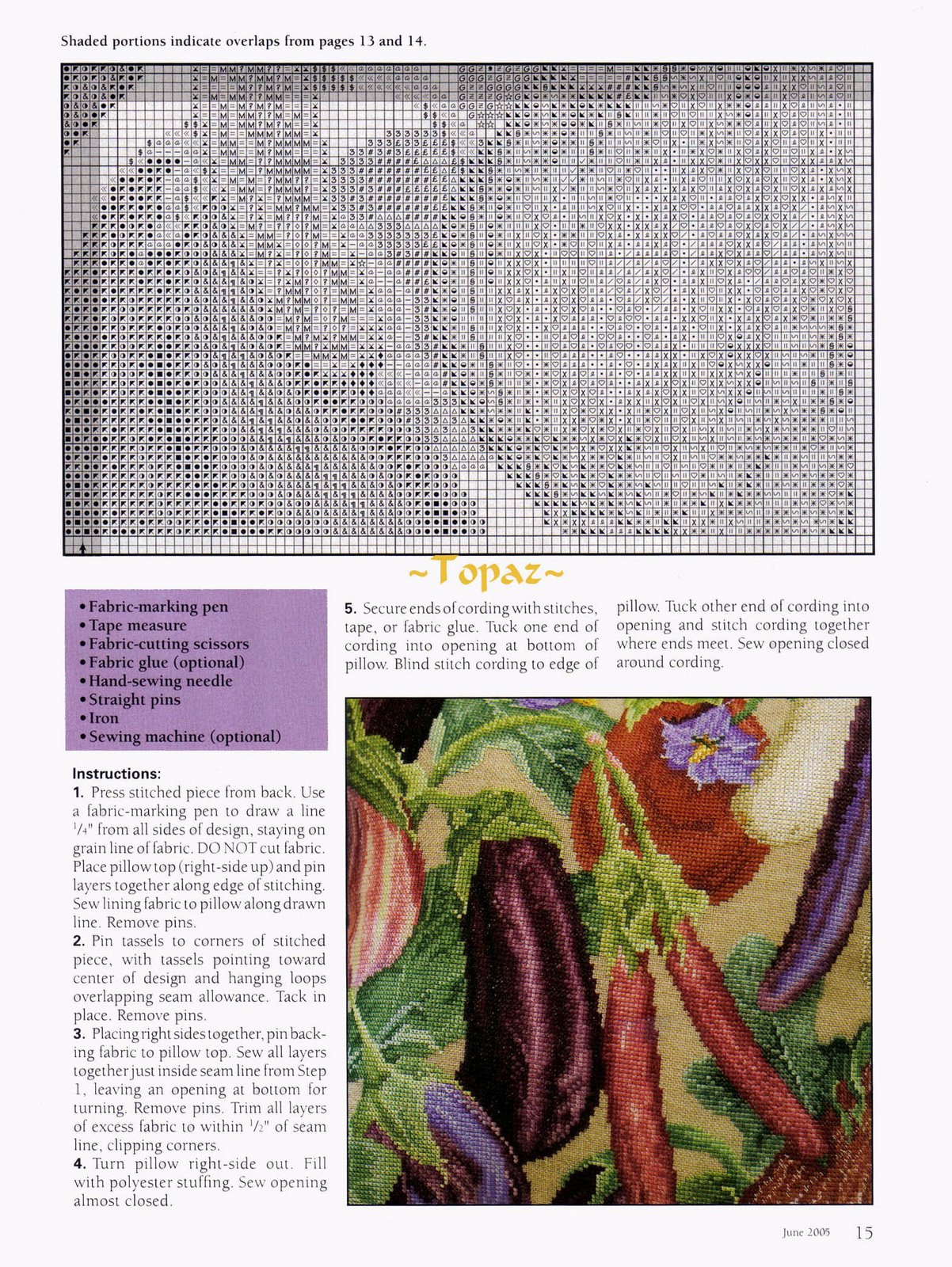 Schema punto croce Cuscino Frutta 21