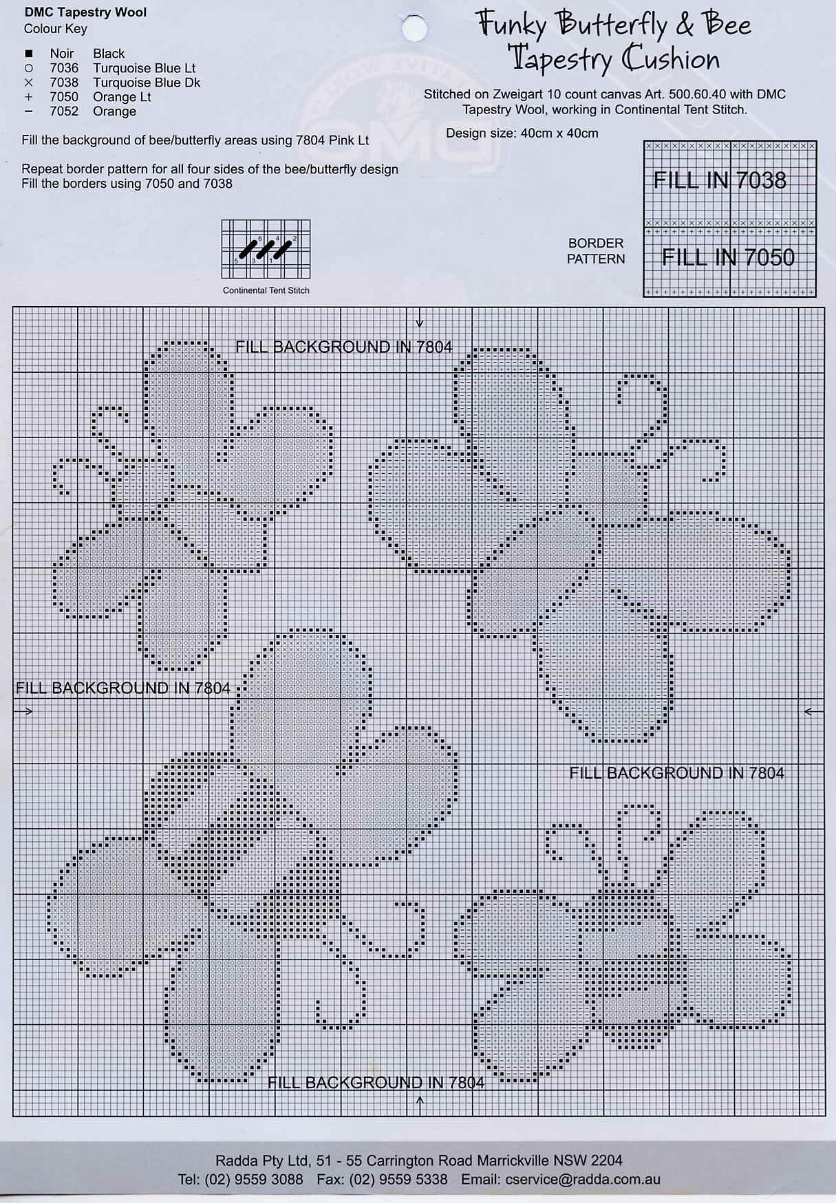 Schema punto croce Farfalline 02